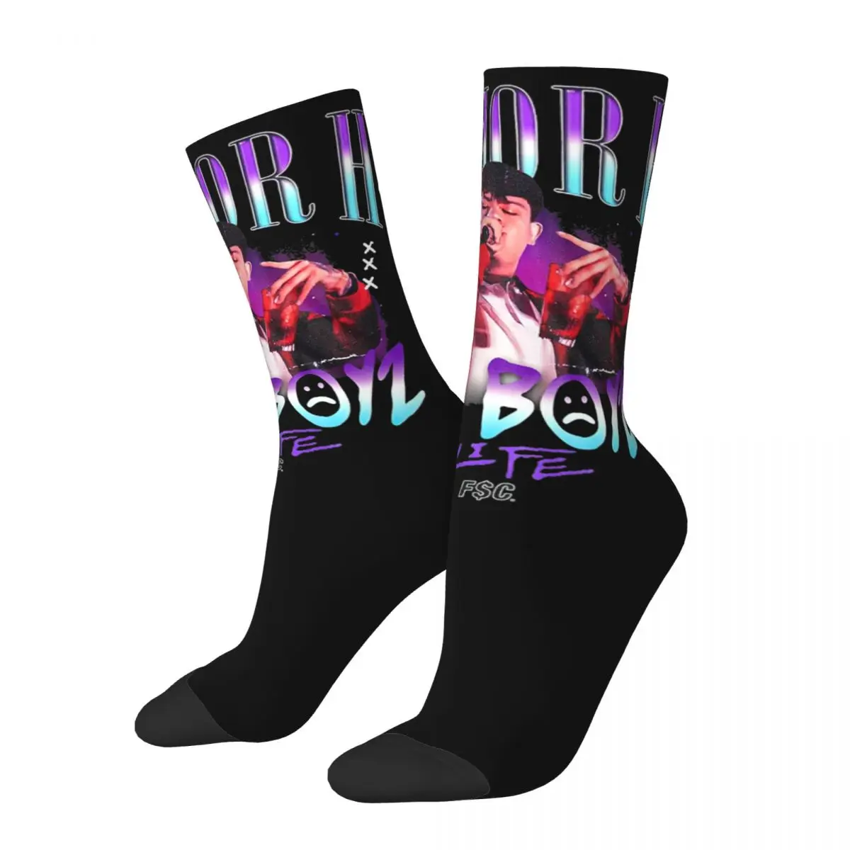 Retro Junior H Sad Boyz Football Socks Polyester Crew Socks for Women Men Breathable