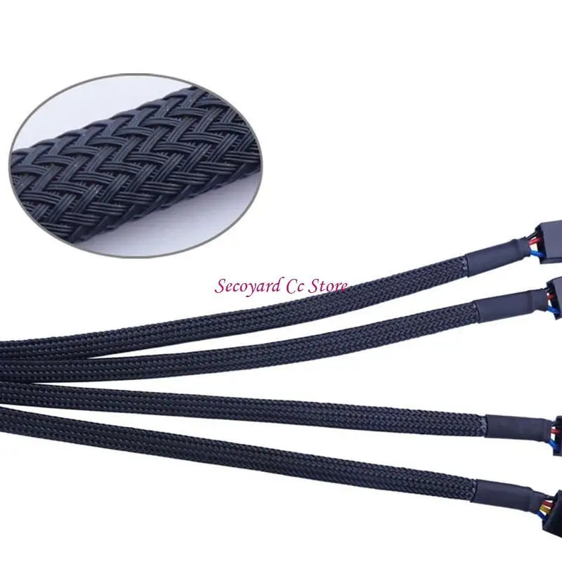 

N3UC 1 to 4 Way Mainboard Fan Cable 4PIN PWM Line Computer PC Fan Power Splitter
