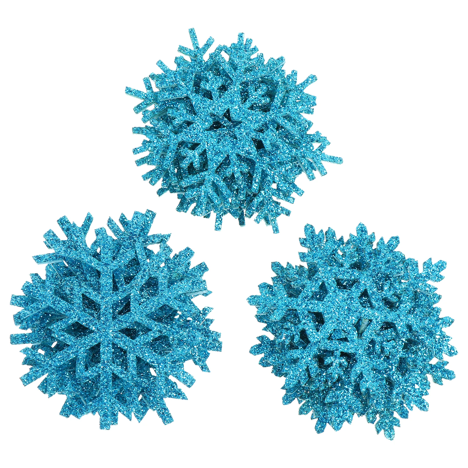 

30 Pcs Handmade Hair Accessories Materials Snowflake Iron Patches Winter Craft Label Tag Headgear Snowflakes for Clothing