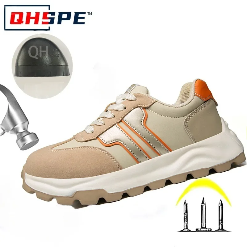 New Women's Safety Shoes with Anti Smashing and Anti Piercing Lightweight Soft Sole and Steel Toe Caps for Work Shoes