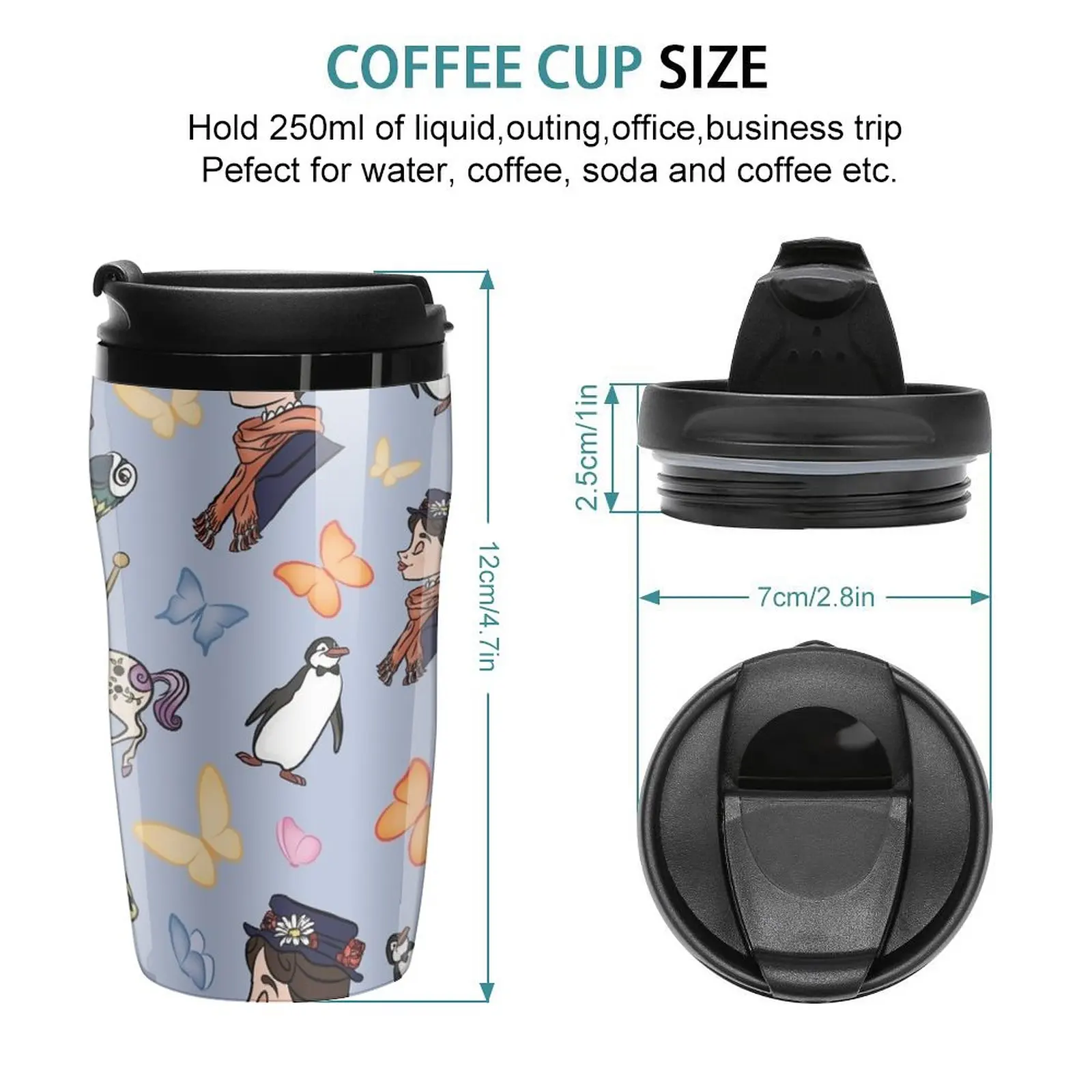 New Mary Poppins Pattern Travel Coffee Mug Coffee Thermal Cup Coffee Goods Coffee Cups Sets