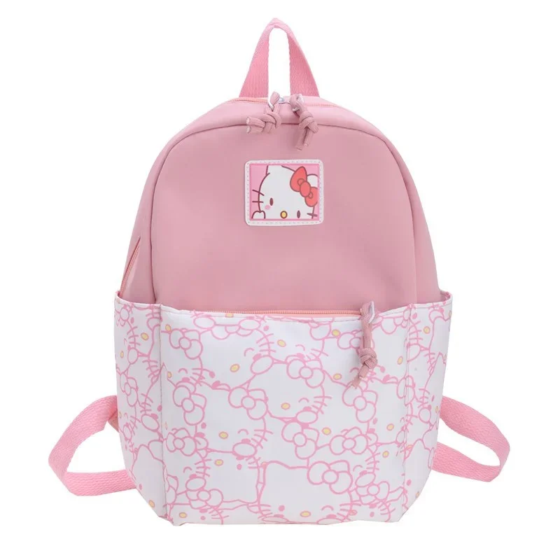 Sanrio Hello Kitty mignon sac d'école décontracté pour enfants mélodie dessin animé mode contraste couleur léger grande capacité sac à dos