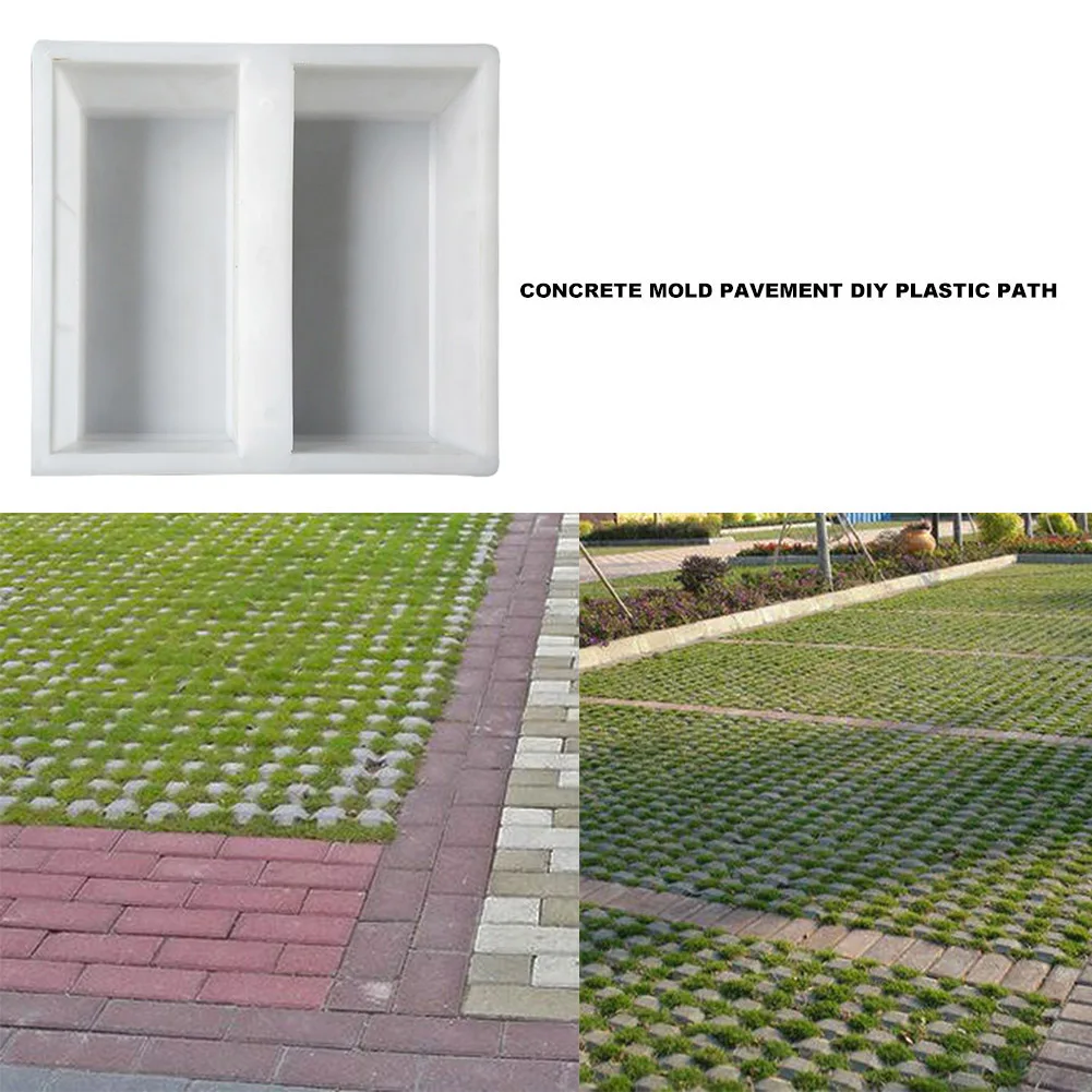 DIY Plastic Garden Path Concrete Brick Tile Mold Paving Walkway Pavement Mould