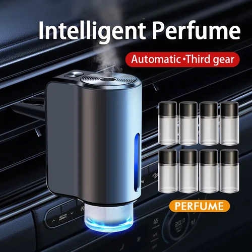 Imagen 1 del producto Difusor de aromaterapia de aire inteligente para coche, ambientadores para coche, humidificador, aromaterapia, ambientador para coche, eliminación de olores, accesorios para coche