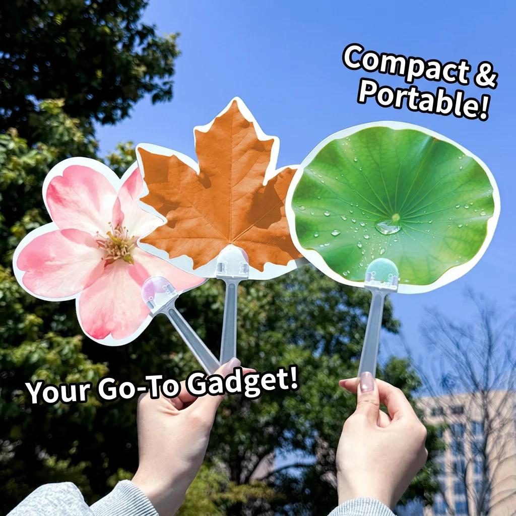 Double Sided Printed Fan Minimalist Portable Cooling Fan Pp Plastic Fan Lightweight For Outdoor Travel Promotional Giveaway