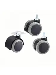 4 Pcs/Lot M8 Screw Flat Caster 2 Inch Tea Table Universal Wheel Trolley Dining Car Silent Pulley Roue for Moving Furniture