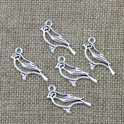 20pcs/Lot 11x17mm Antique Silver Color Hollow Bird Charms Pendant For Jewelry Making DIY Jewelry Findings