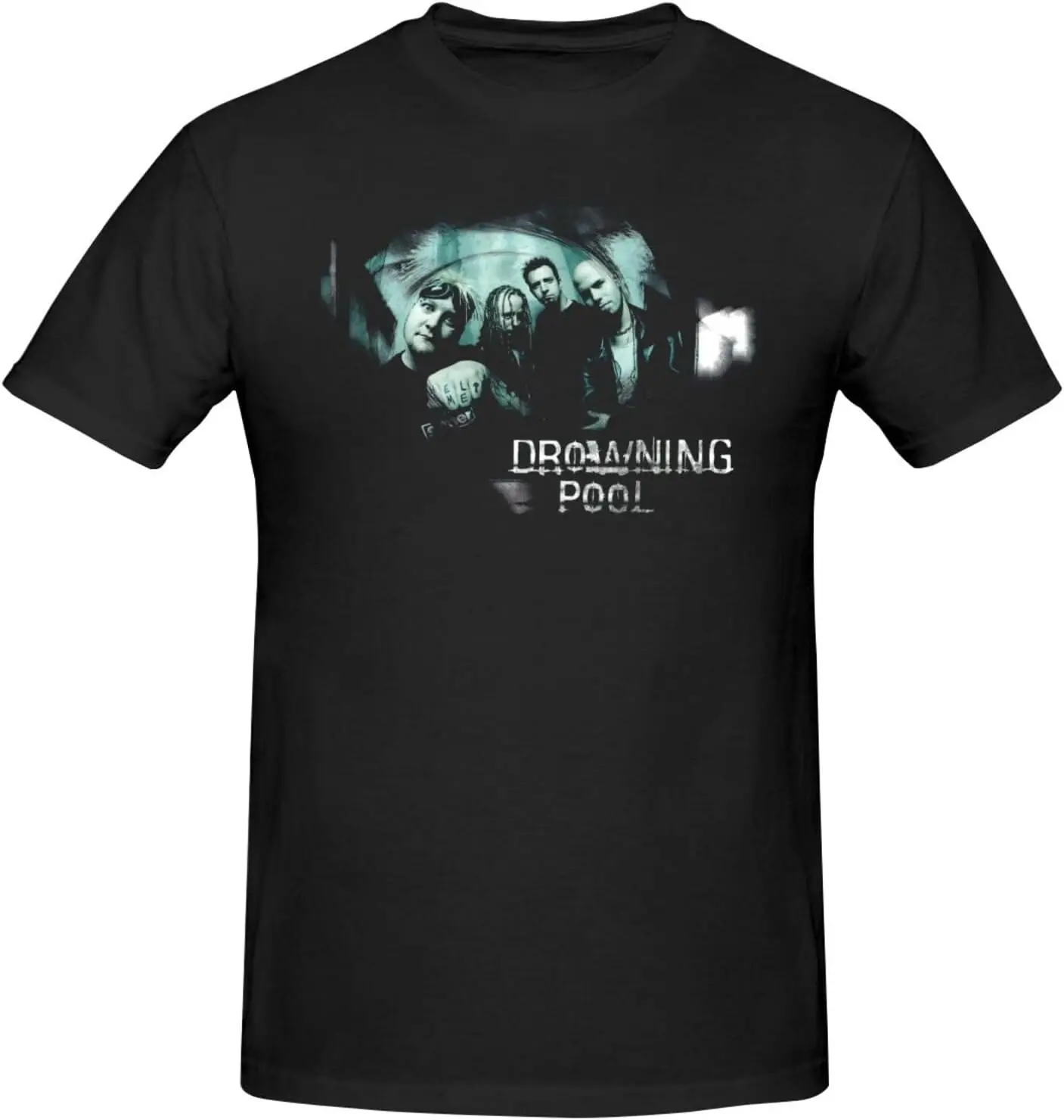 Drowning Rock Pool Band T Shirt Mens Fashion Print Round Neck Short Sleeve Shirts