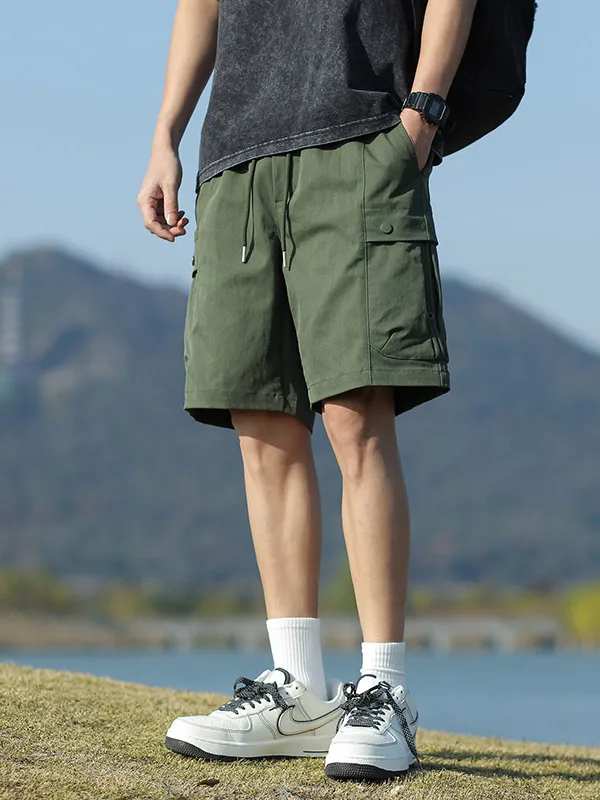 

Новые спортивные брюки для спецодежды, мужские летние тонкие дышащие брюки длиной пять четвертей, свободные повседневные брюки для молодежи...