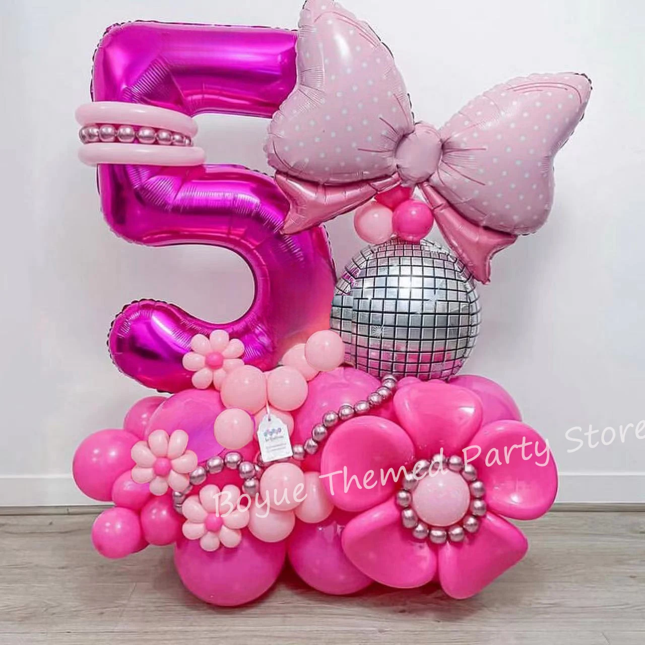 32pcs Hot Pink Large Bow Balloon 32inch Number Balloons Princess Girl Birthday Wedding Party Decorations Baby Shower Air Globos