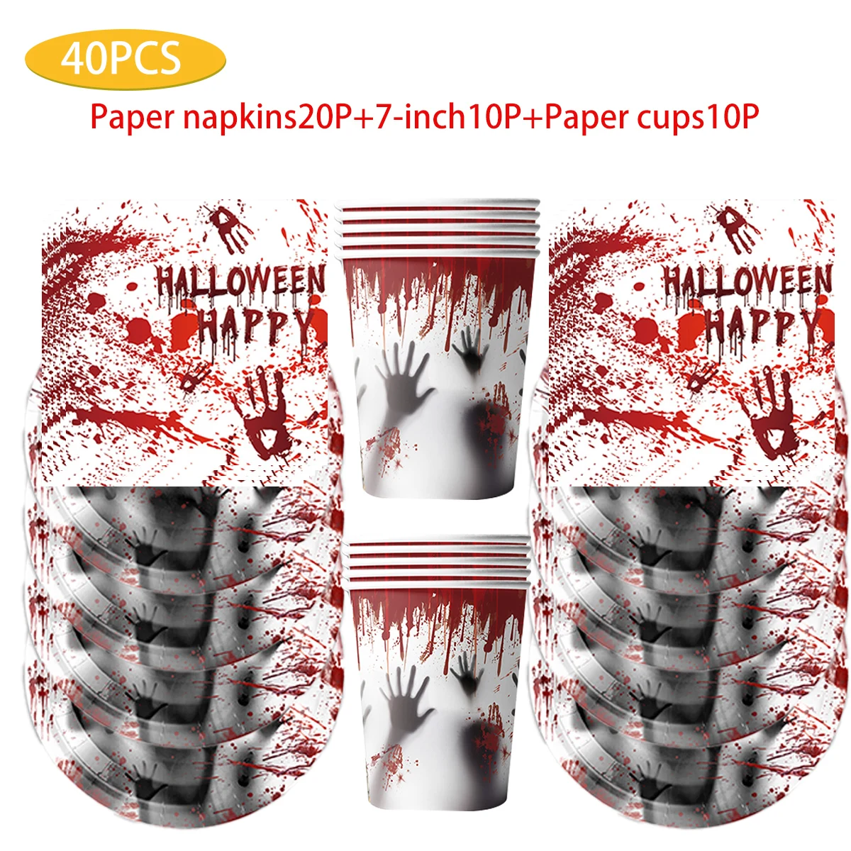 

Bloody hand theme Birthday Party supplies Scene disposable Birthday ecorat decoration party Atmosphere arrangemen