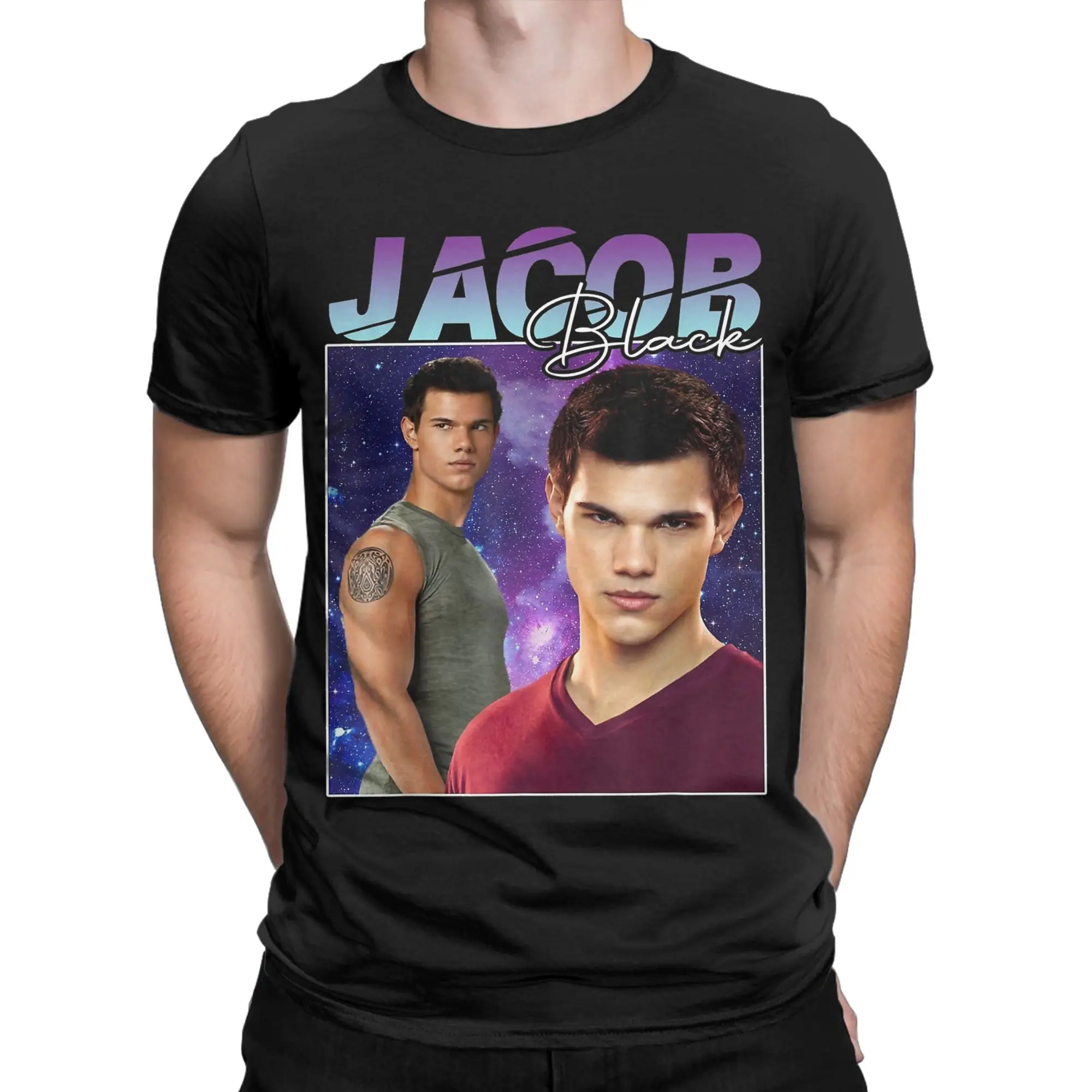 Funny Jacob Black Twilight T-Shirts Men Crewneck Cotton T Shirts  Short Sleeve Tees Party Clothes