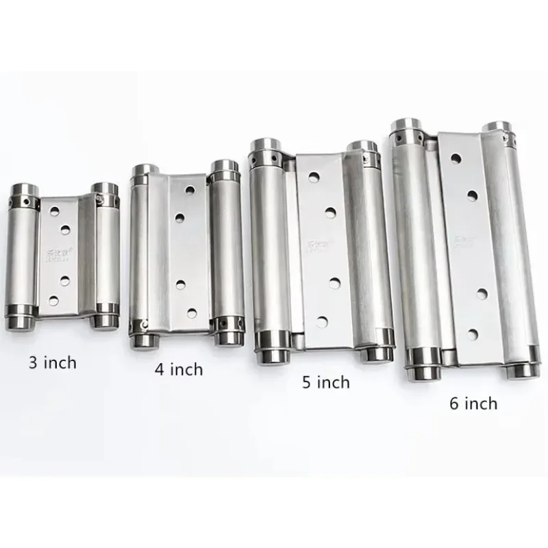 

2pcs 3" 4" 5" 6" 8" Stainless Steel Self Closing Bifold Swing Hinge Door Double sided Spring Hinge
