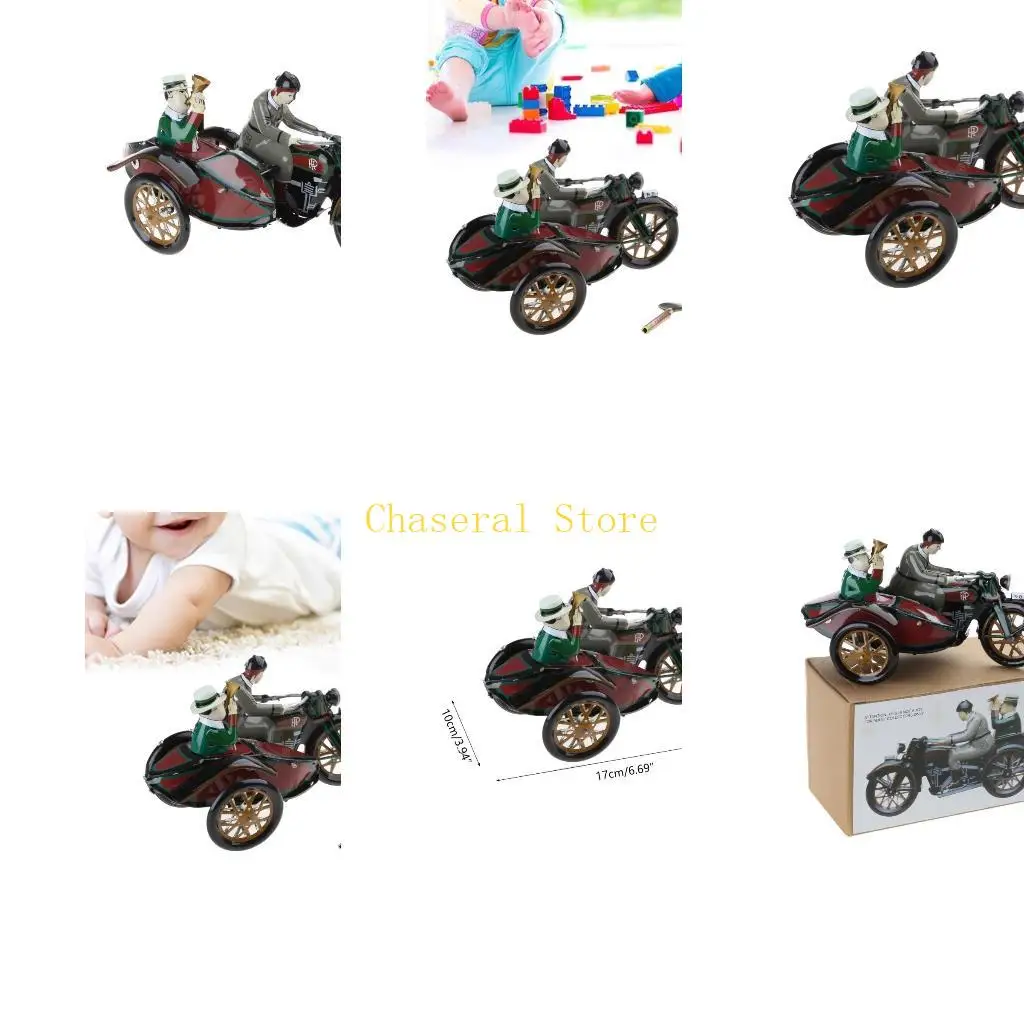 

E7CE Винтажная жестяная заводная игрушка, милая игрушка в форме мотоцикла, детский праздник, подарок на день рождения, игрушка,