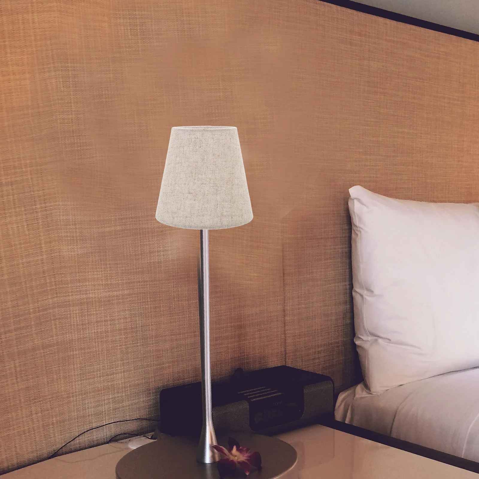 

Cloth Lamp Shade 9x14x13cm Linen Fit 5cm Bulb Table Desk Floor Bedside Cover Replacement Wear Resistant Simple for Home