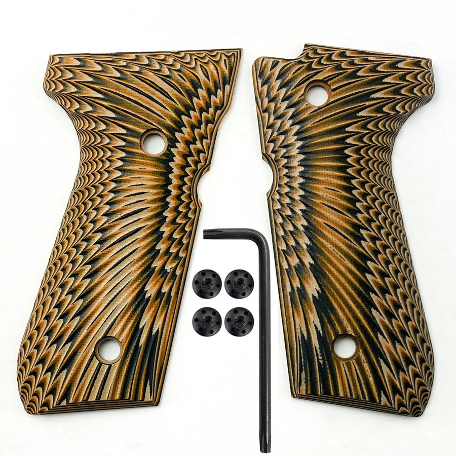 1 Pair G10 Material Sunburst Texture Grips Scales for Beretta 92 / 96 Full Size,Beretta 92 fs,M9,92a1,96a1,92 INOX Handle Patch