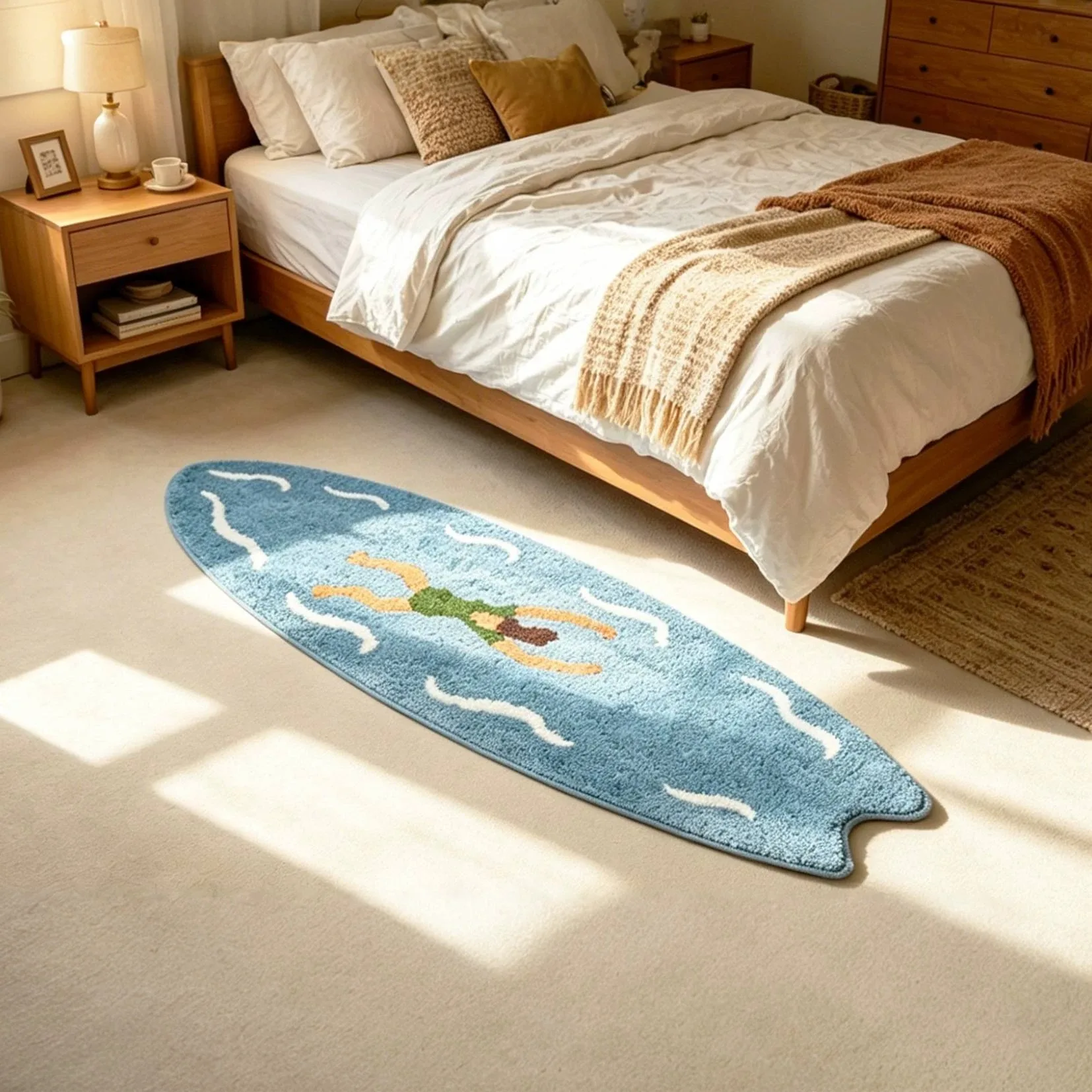 Trendy Surfboard Pattern Carpet Bedroom Living Room Coffee Tea Table Mat Anti-Slip Home Decorative Rug Abstract Hanging Tapestry