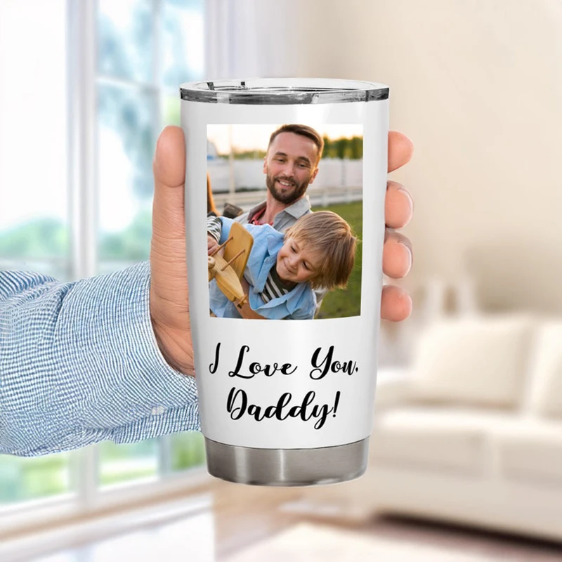 Customizable Text and Picture Insulated Water Bottle Family Gift Present for Lovers Children's Growth Souvenir Office Drinkware