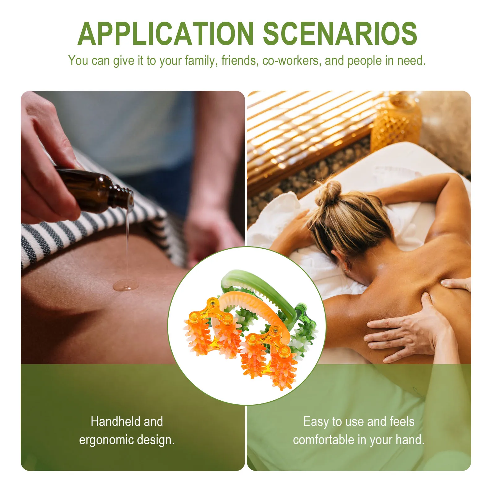 

Портативный ручной массажер для тела, 2 шт., ручной роликовый инструмент для массажа мышц, практичный массажный инструмент для расслабления всего тела