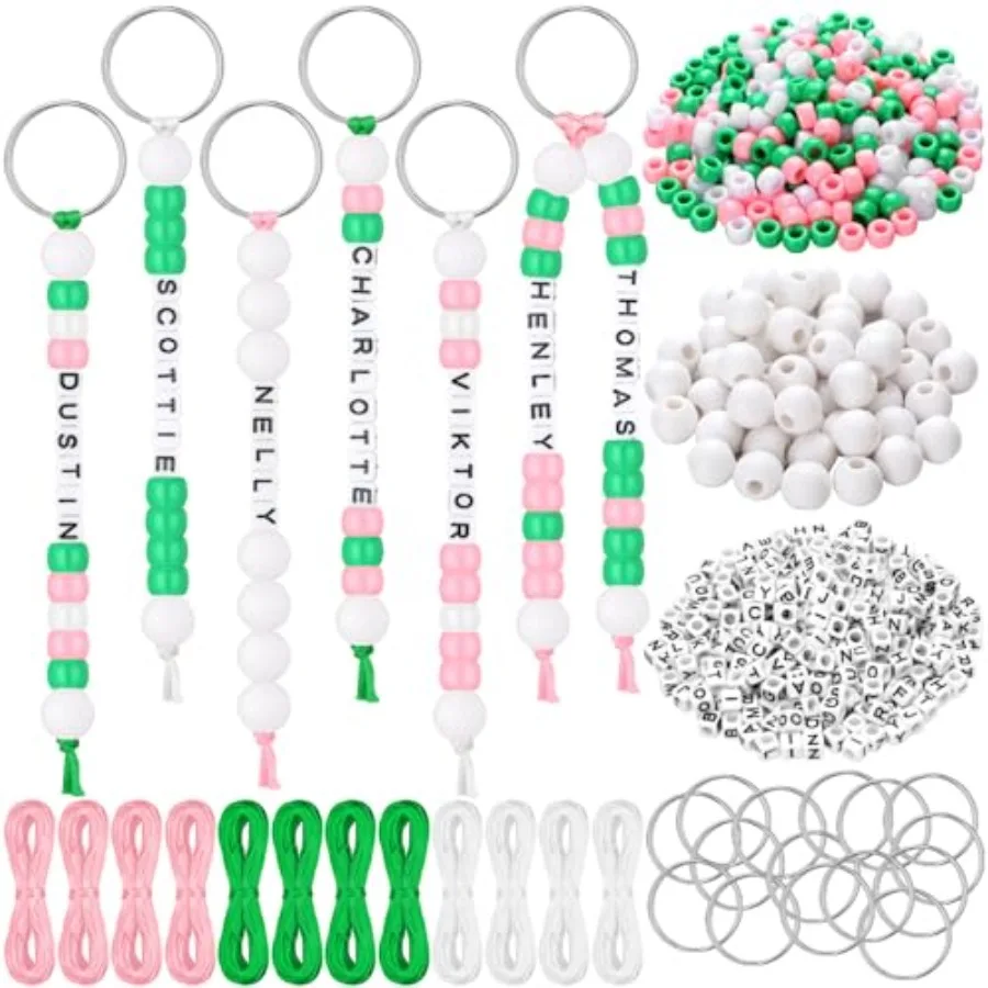 

564 Pcs Golf Keychain Making Kit DIY Basketball Bead Keychain Set Craft Adjustable Sport Letter Bead Sport Theme Party Favor Gi