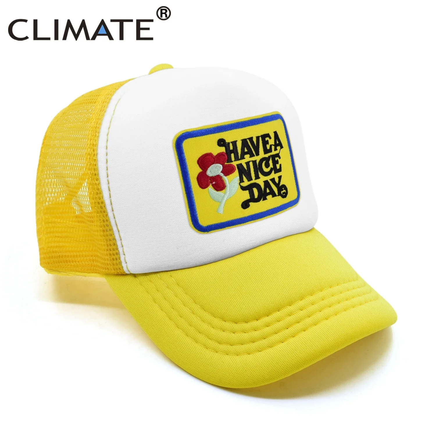 CLIMATE Have A New Day Mesh Cap Hat New Day Cool Trucker Cap Cool Summer Fashion Good Day Funny HipHop Hat Cap for Youth Men