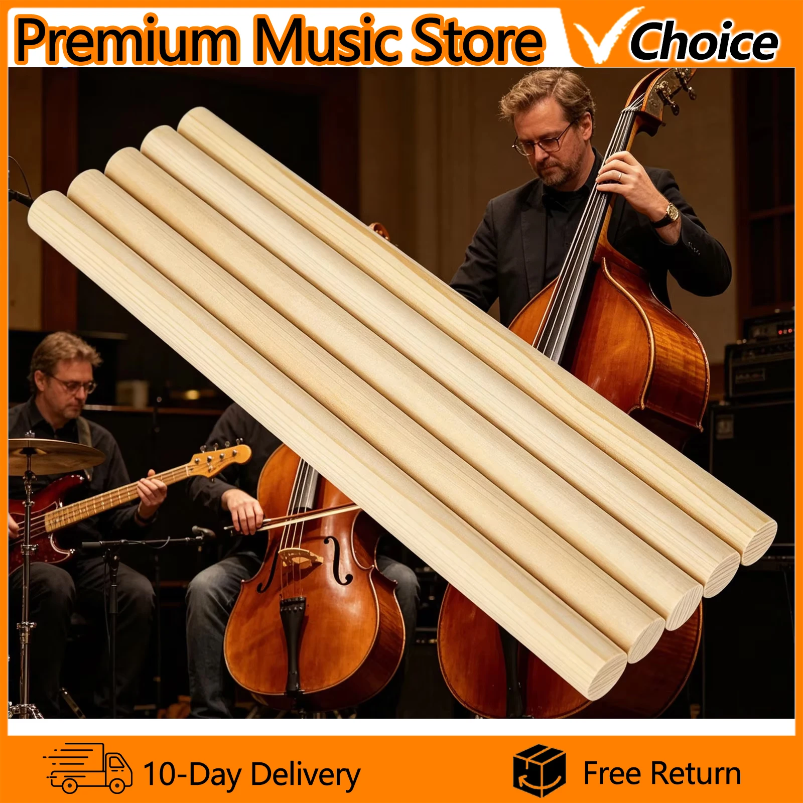 IRIN Bass Sound Post 5Pcs Column Speaker Sound Post Spruce Wood Cello Double bass Soundposts Luthier Repair Replacement Tools