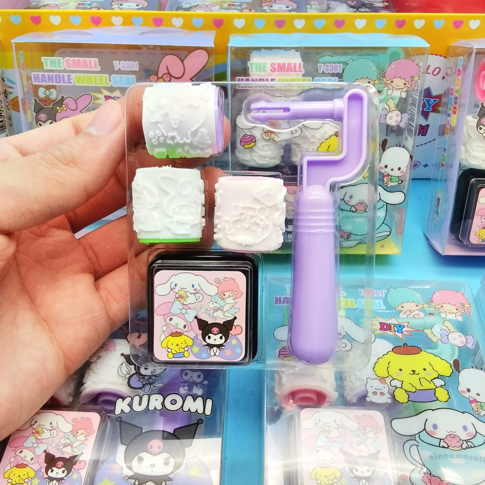 Disney Sanrio children's cartoon handle roller seal seal set primary school kindergarten small gift seal toy wholesale