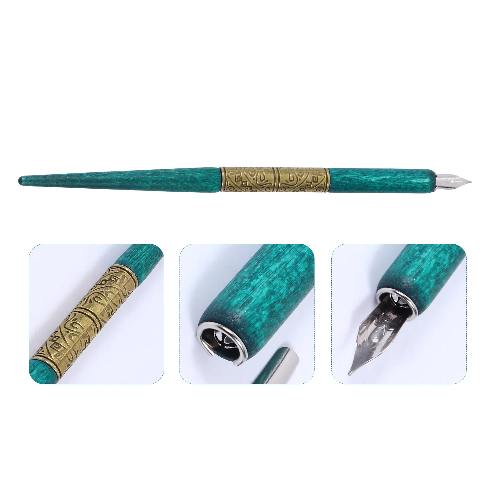 

Signature Dip Pen Wooden Vintage Decor Calligraphy Starter Kit English Student Ink