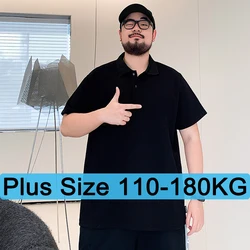 Summer Men Polo Shirt Pure Cotton Men Business Casual Male Polo Shirt Short Sleeve Breathable Soft Polo Shirt 6XL 7XL