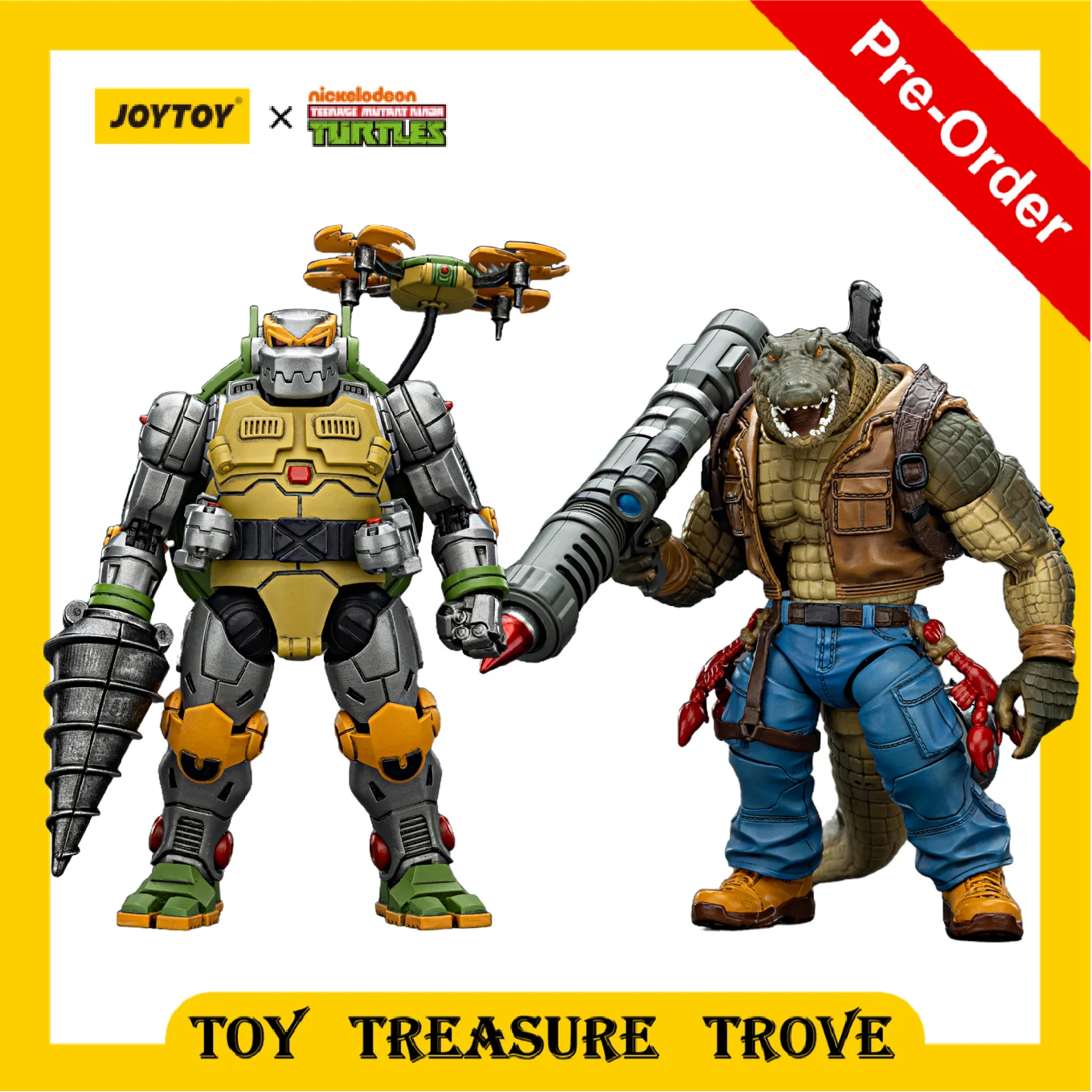 

[PRE ORDER] JOYTOY 1/18 Фигурка TMNT Metalhead & TMNT Leatherhead 2 шт. Аниме Модель игрушки