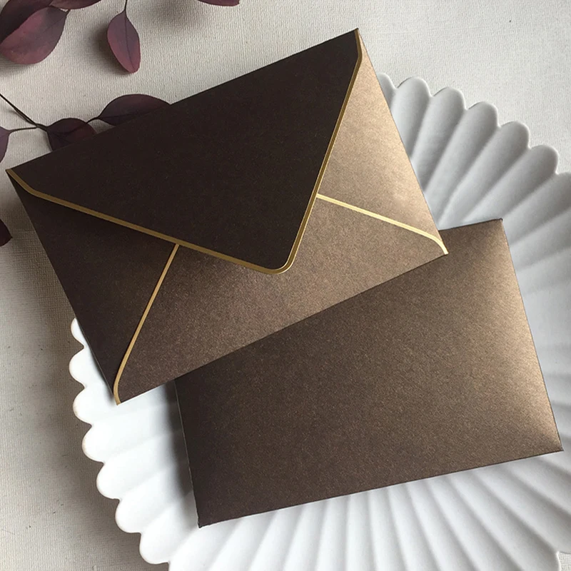 10pcs/lot 11x16.5cm Gold Stamping Envelopes Retro European Business Envelope Letter Paper Envelope Wedding Invitation