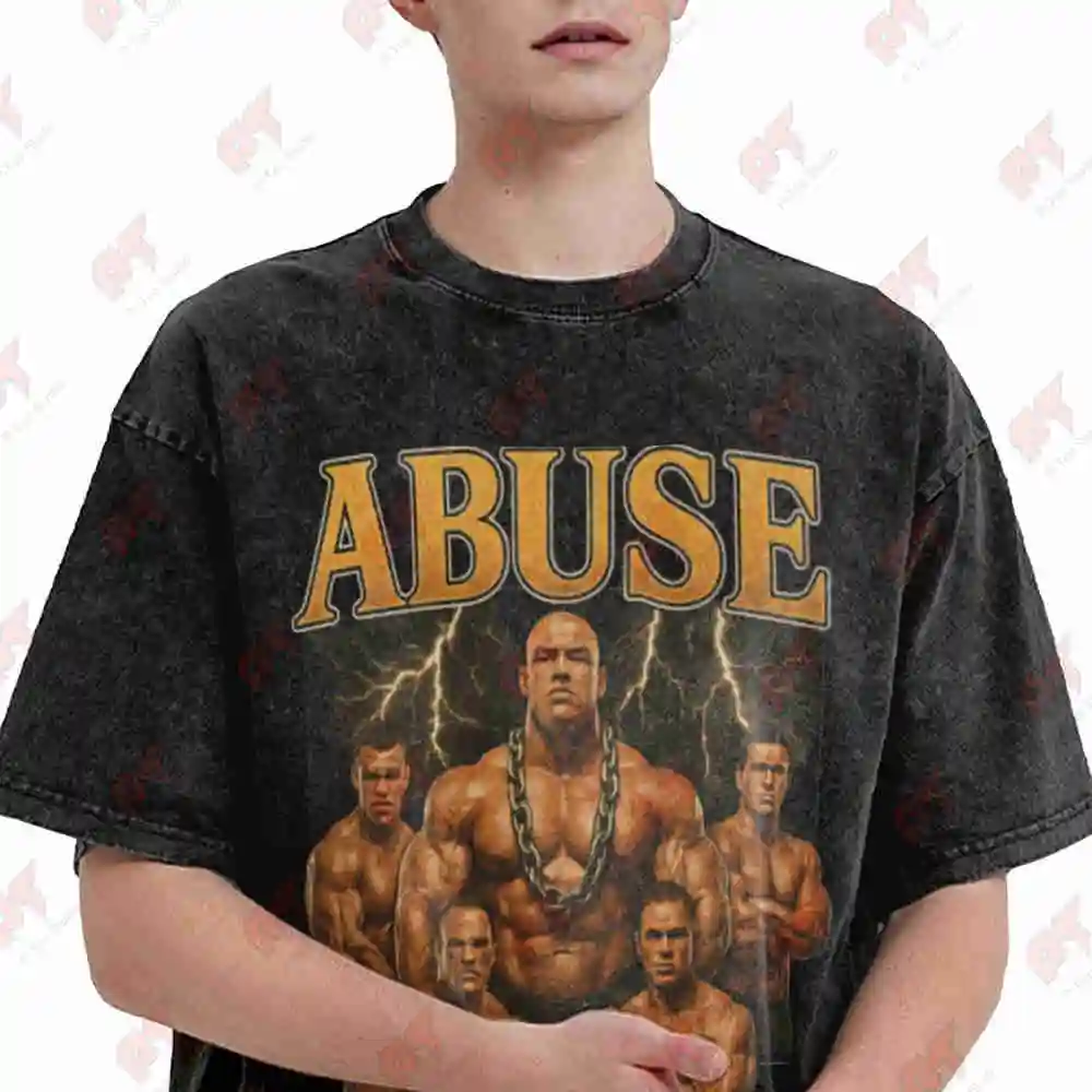 Abuse Steroids Not Women Bodybuilder Meme Gym Humor Cringe Brainrot Fitness Vintage Washed Tee Pure Cotton T-Shirt