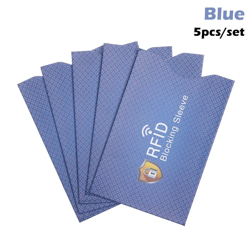 5PCS Safety Protection Bank Anti-theft Card Holder Blocking Sleeve Protect Case Cover RFID Blocker