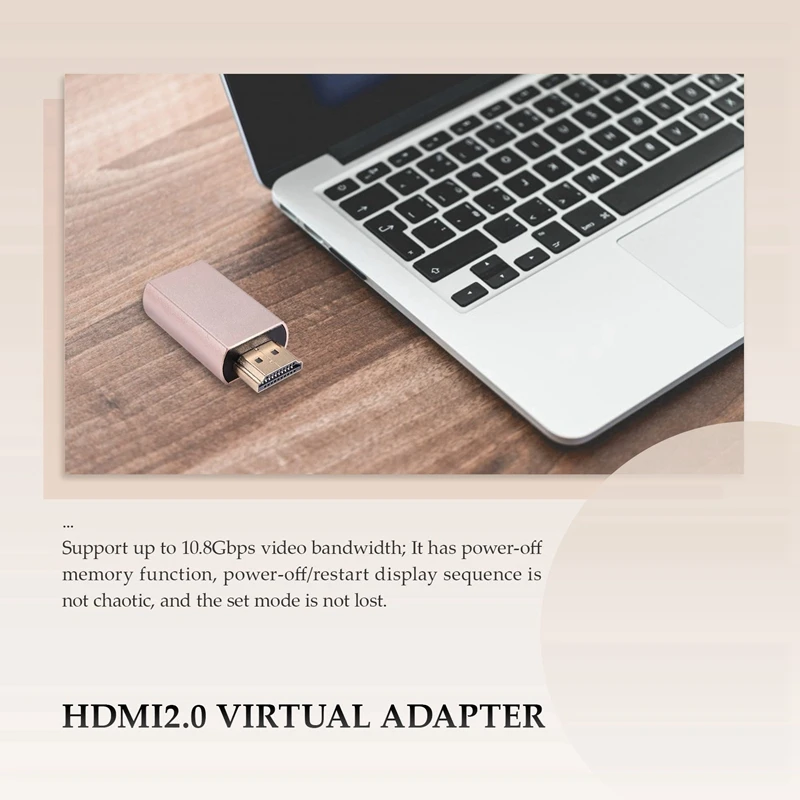 Soporte de señal de pantalla de bloqueo, adaptador Virtual KVM HDMI2.0, enchufe simulado EDID DDC para emulador de pantalla de hasta 3840X2160