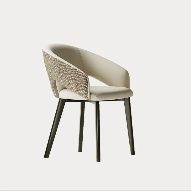 

#Ergonomic Backrest Stable Light Leather Dining Chair with Modern Design for Home Furniture Hotel Eco-Friendly
