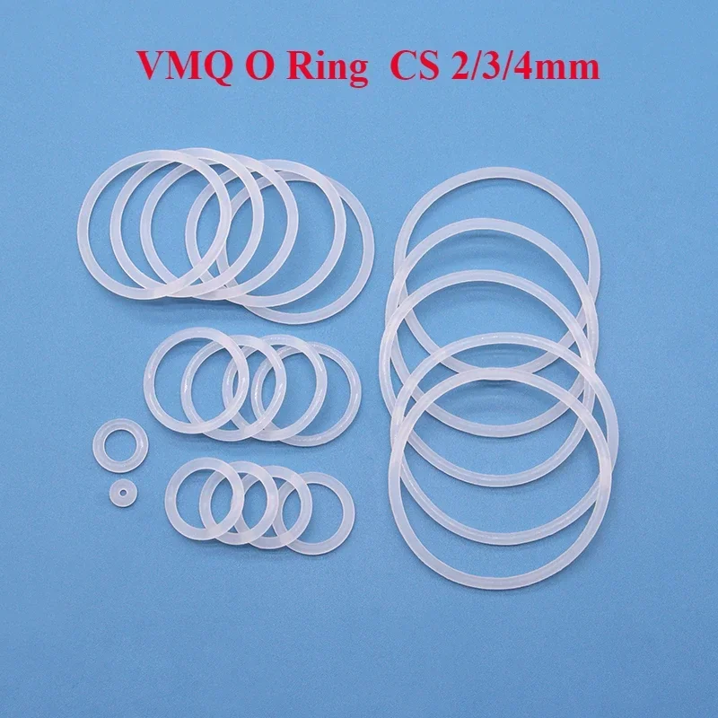 10pcs White Waterproof Washer Thickness 2/3/4mm VMQ O Ring Gasket O Shape Round Silicone Ring Food Grade Material