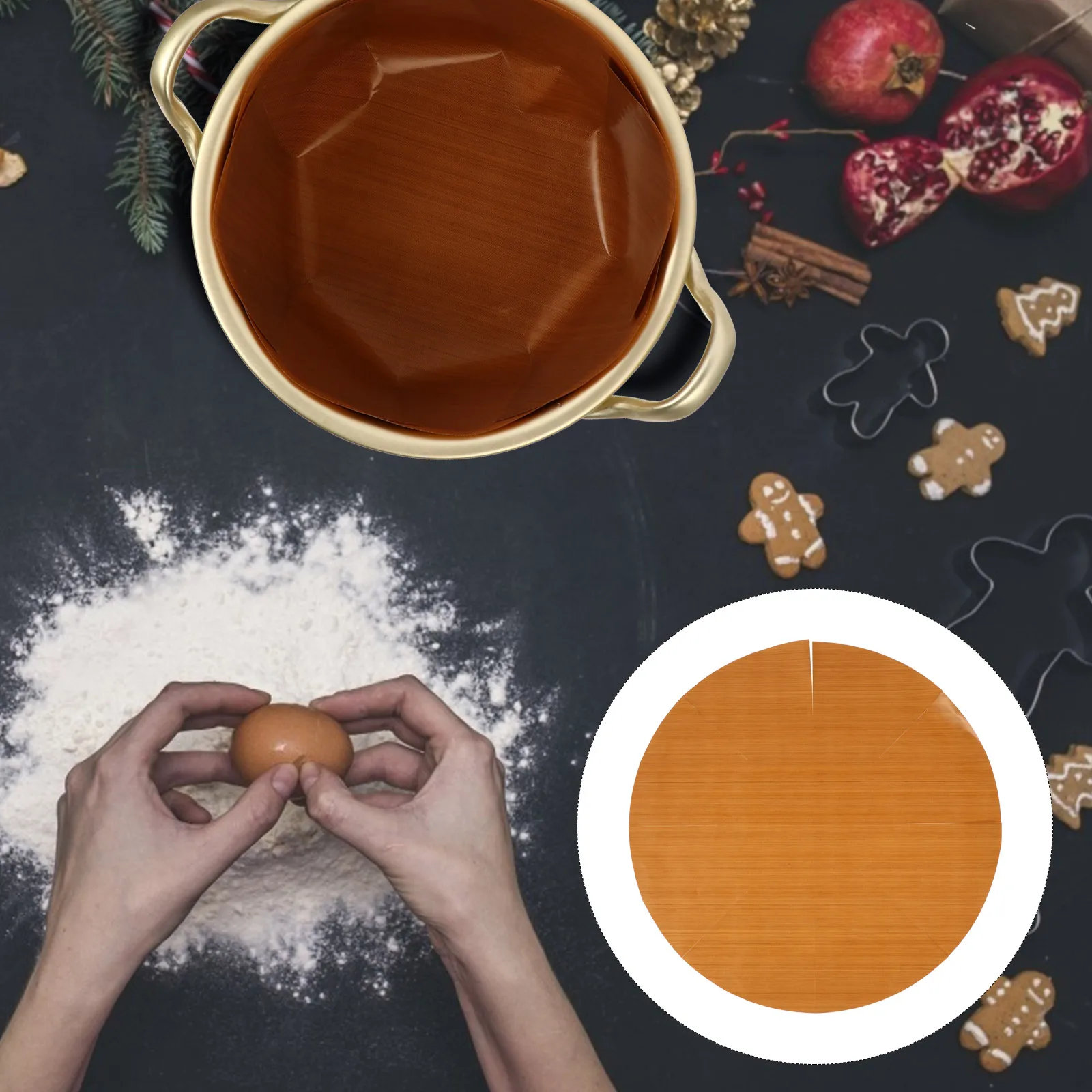 

1pc Reusable Non-Stick Baking Sheet Heat-Resistant Oil-Proof Round Cake Demoulding Mat Waterproof Kitchen Supplies Tool For Easy