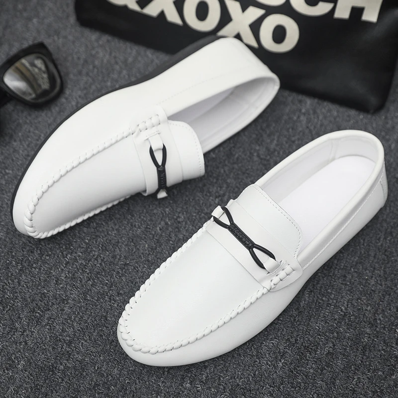 

HKDQ Minimalist Men's Loafers Comfortable Leather Casual Shoes For Men Non-slip Driving Shoes Slip-on Office Shoes Big Size 46