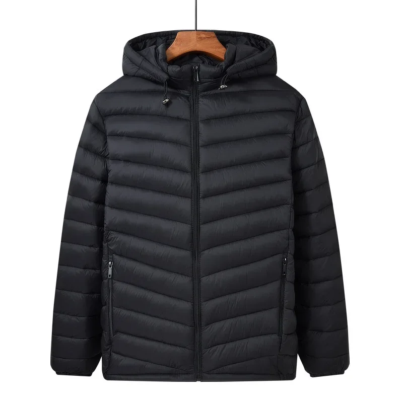 

Autumn Winter New Style Thickened Cotton Jacket Hooded Stand Collar Lightweight Outdoor Waterproof Warm Winter Jacket Men