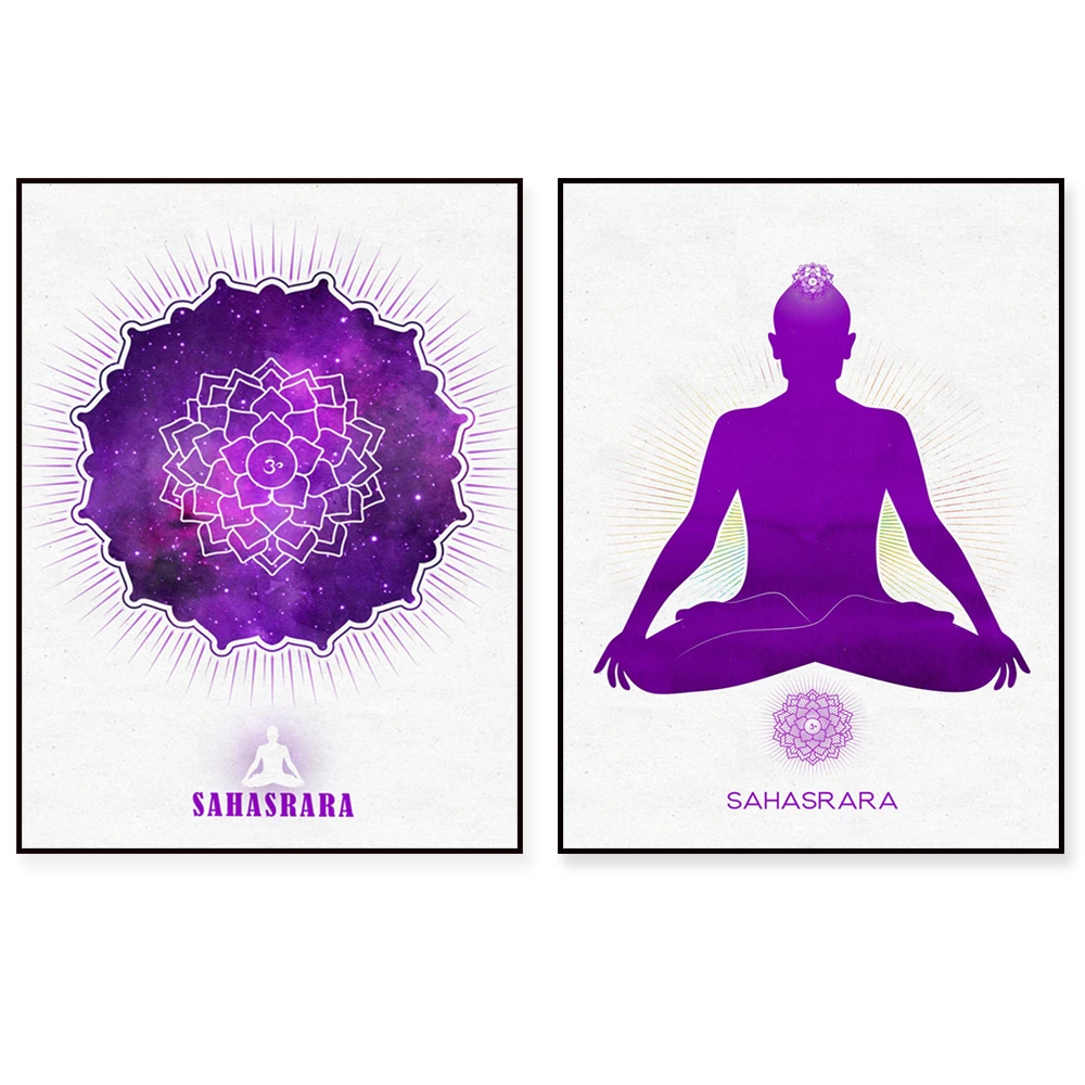 Anahata Chakra, third eye chakra meditation print, reiki decor, yoga art print, lotus pose poster