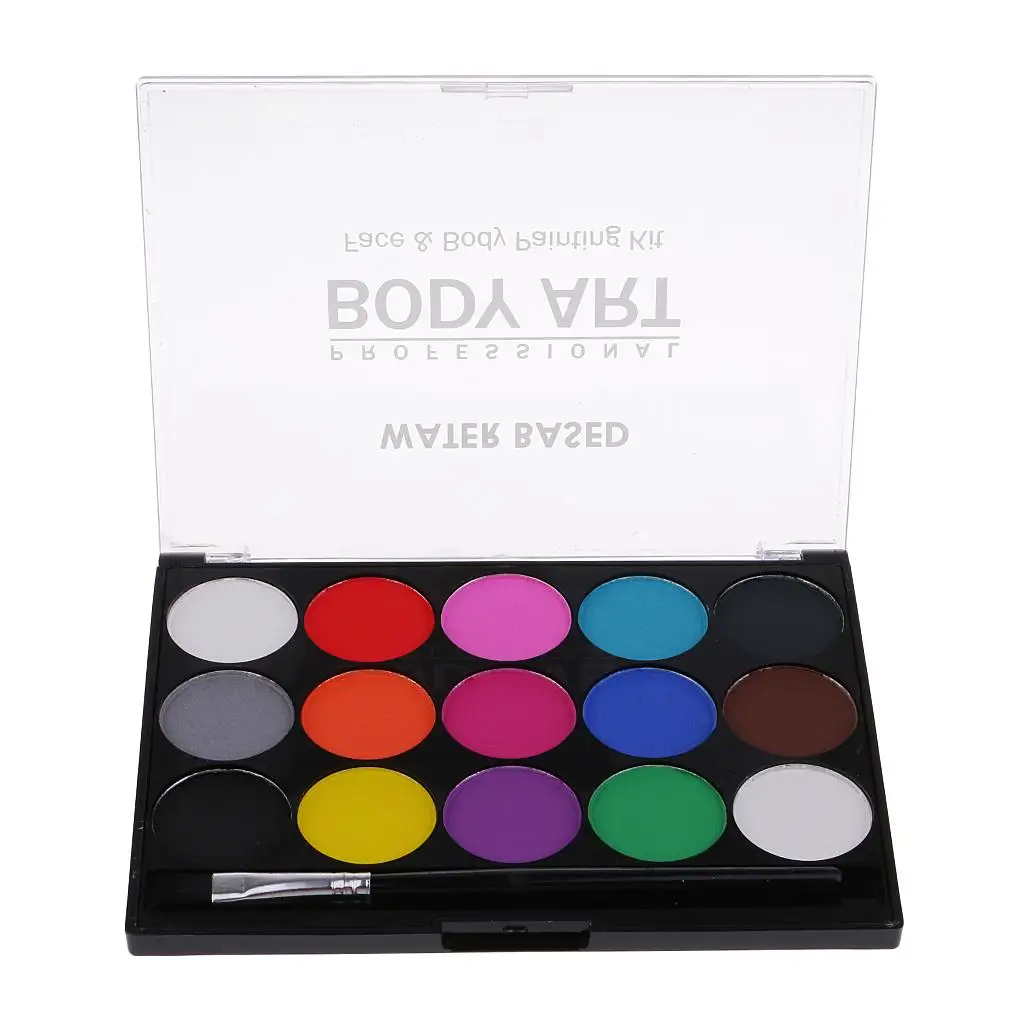 15 Colors Make Up Face Body Paint Palette Fancy Dress Costume Tool