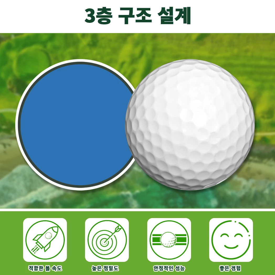 Caiton 50Pcs 3-Layer Golf Balls 332 Dimple Max Distance Spin Control Durable Precision Practice Training Play Balls Men Women
