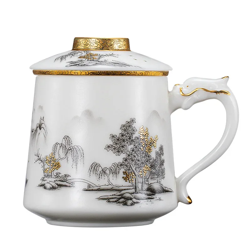 

Guochao business gift set Qianli Jiangshan office cup ceramics