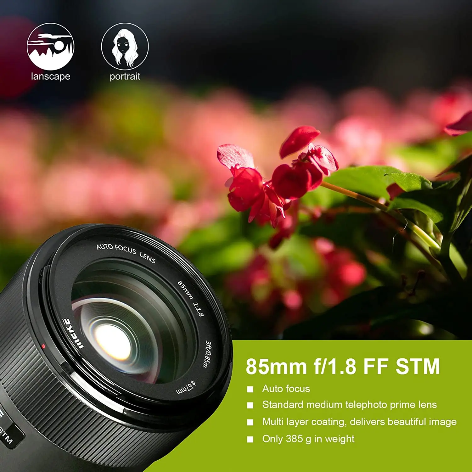 Meike 85mm F1.4 AF Full Frame – Obiettivo Per Ritratti Con Motore STM, Compatibile Sony E-Mount, A7/A7R/A7III/A9
