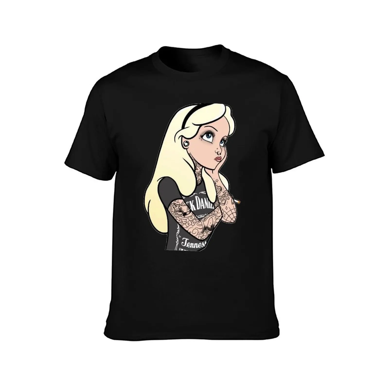 Alice-punk-in-wonderland-Premium-Scoop-T-Shirt Plus Size Outdoor Casual Top T-Shirt
