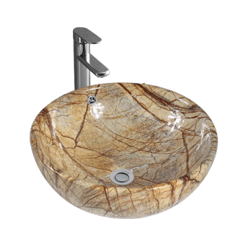 Modern Design Granite Stone Single-Hole Above Counter Basin With Drainer 12L Capacity Eco-friendly For Bathroom By Urban Home