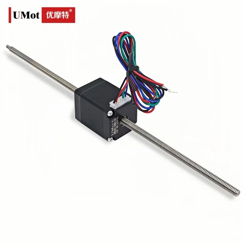 UMOT 90 mNm 0,7 A/4,55 V Kugelumlaufspindel, Länge 250 mm, Durchmesser 5 mm, Schub 35 N/50 N/79 N, CNC-Micro-Nema 11-nichthaltiger linearer Schrittmotor