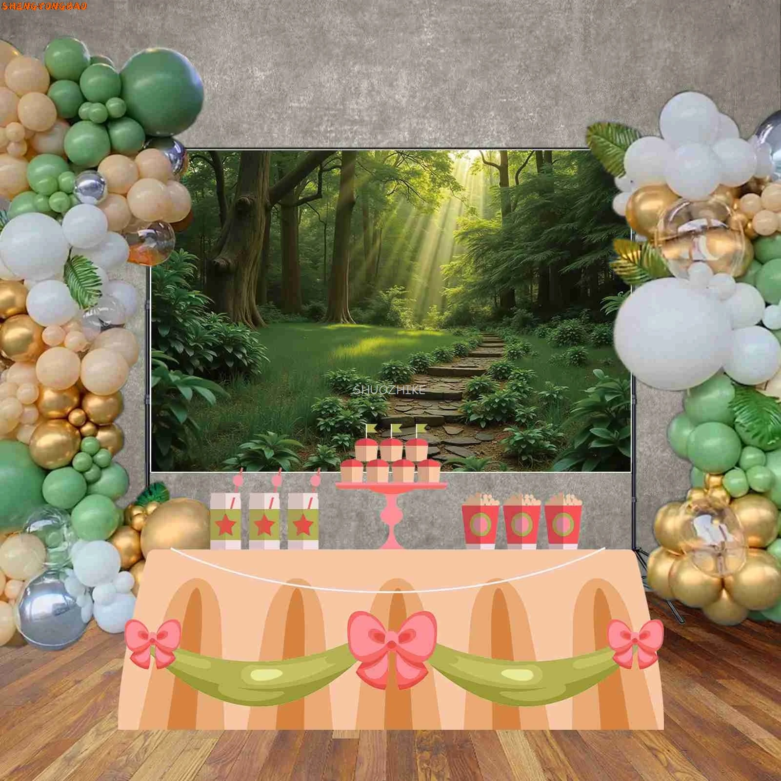 الربيع الطبيعي العشب الأخضر الغابات صورة خلفية حديقة جبلية حديقة خلفية ديكور المنزل التصوير استوديو الإمدادات