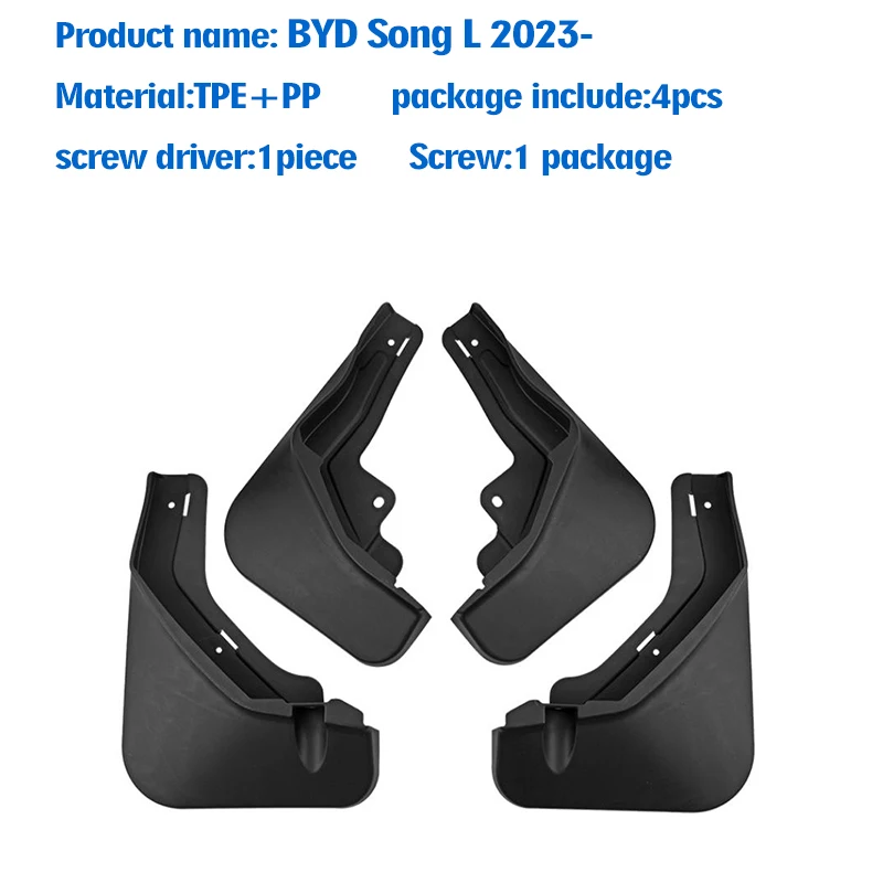 FOR BYD Song L 2023 2024 2025 Mud Flaps Guard Splash Mudflaps Mudguard Fender Car Accessories Front Rear 4pcs