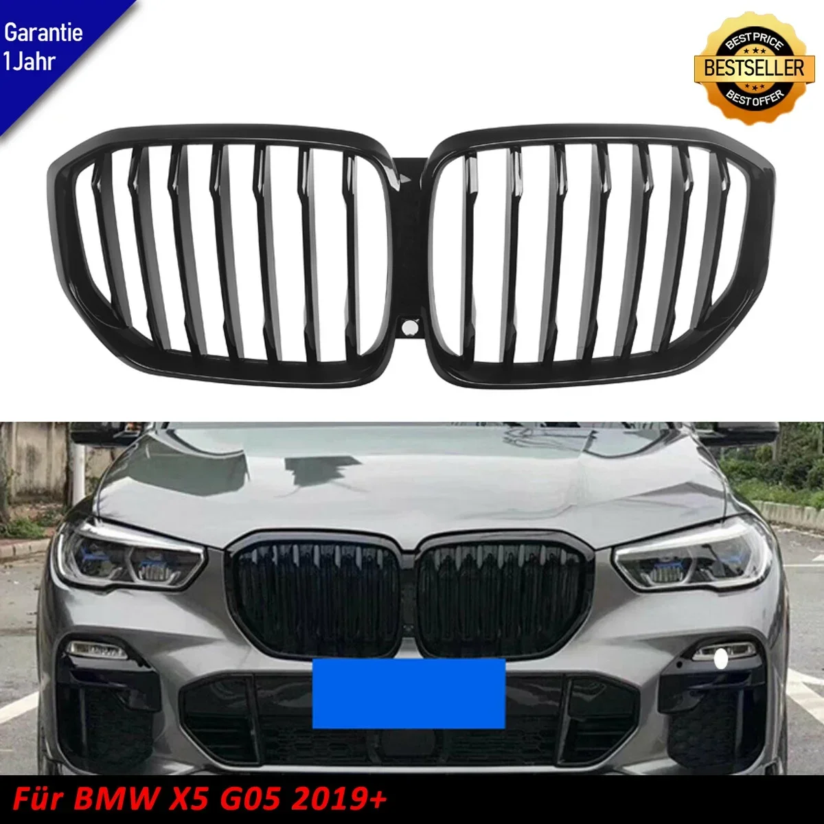 Front Kidney Grill Grille Gloss Black M-Performance For BMW X5 G05 2019 2020 2021 2022 Car Accessories High quality  ABS